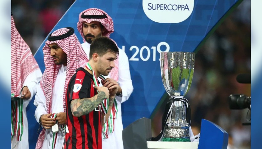 Romagnoli's Milan Match Shirt, Italian Super Cup - Jeddah 2018