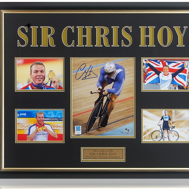 Sir Chris Hoy Signed and Framed Olympic Cycling Presentation