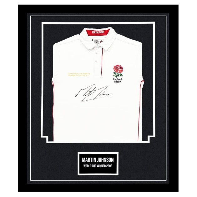 Martin Johnson's England Signed and Framed Shirt