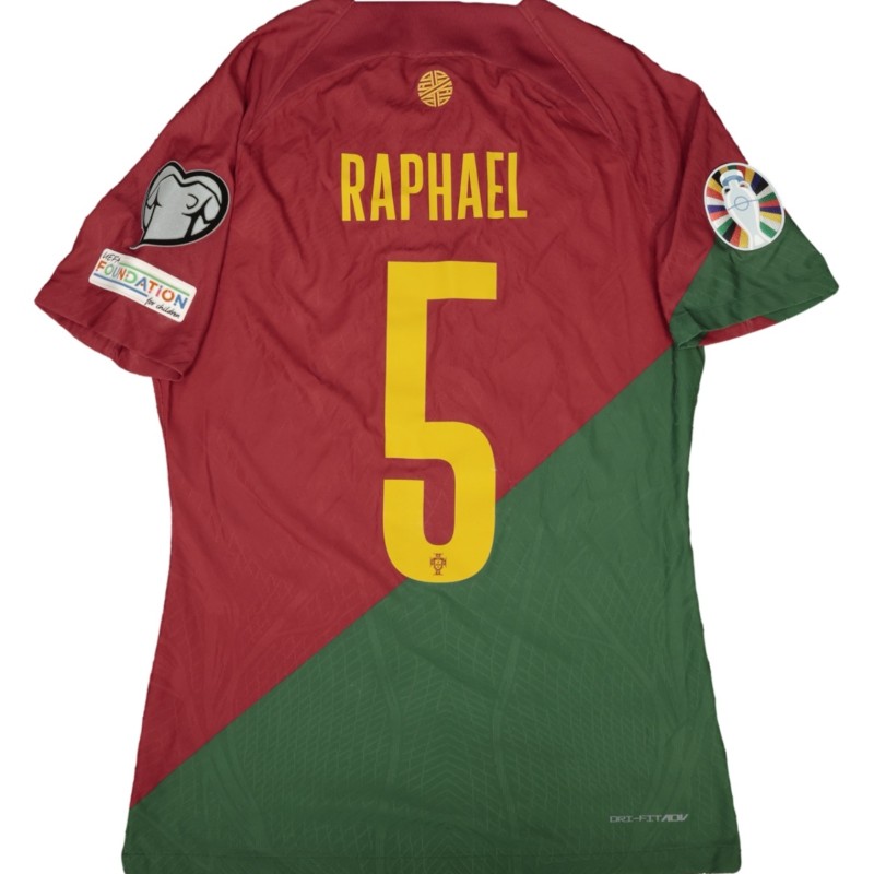 Maglia Raphael indossata Portogallo vs Lichtenstein 2023