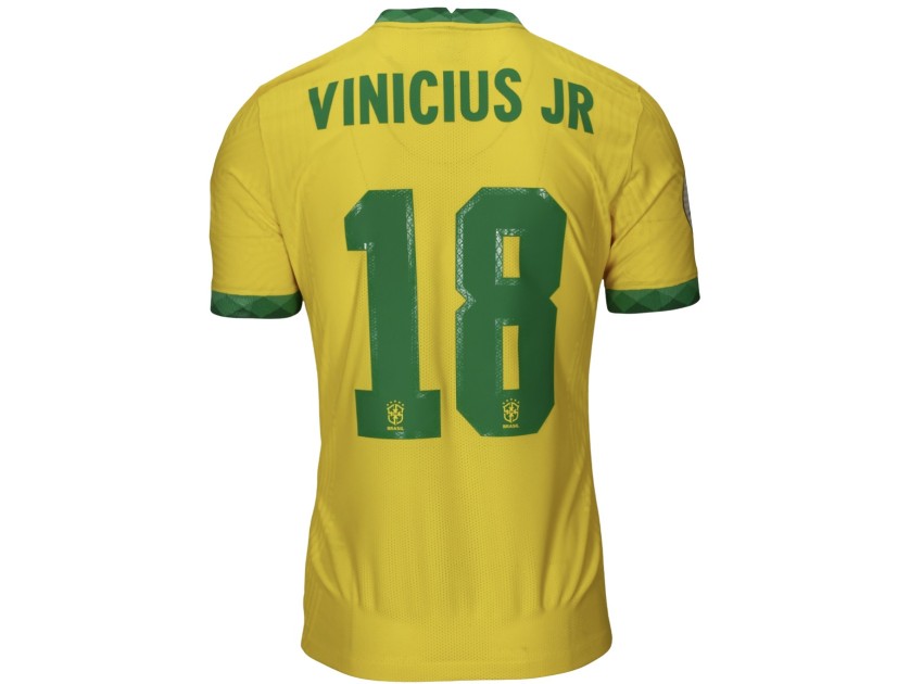 Vini Jr's Argentina vs Brazil Match-Issued Shirt, Copa America Finals 2021