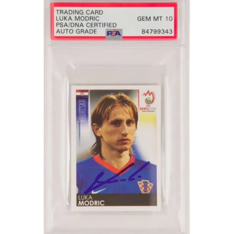 Luka Modric Signed Panini Euro 2008 Sticker
