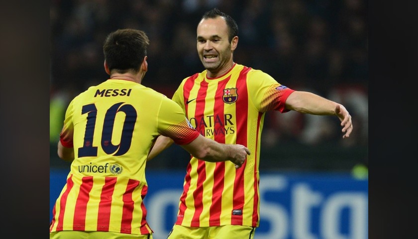 Iniesta's Barcelona Signed Match Shirt, UCL 2013/14