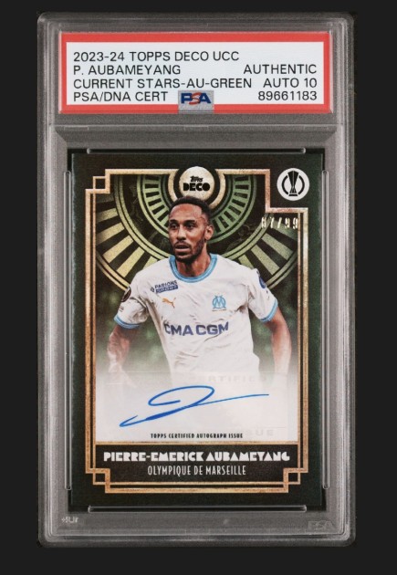 Pierre-Emercik Aubameyang Signed Topps Deco Card