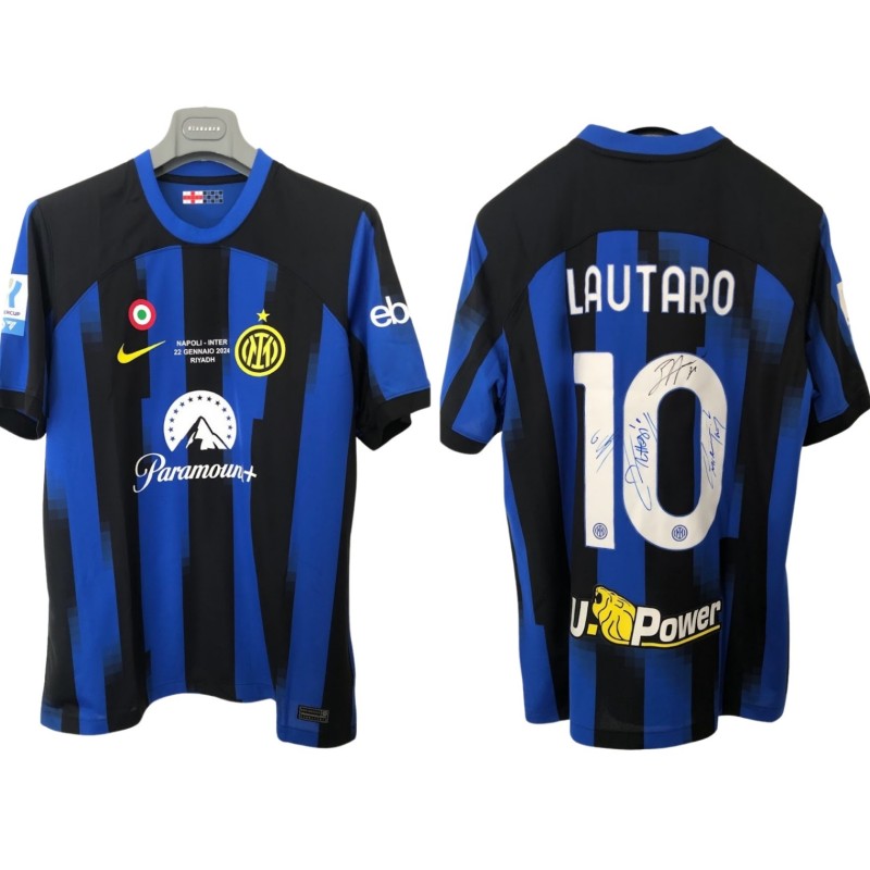 Maglia ufficiale Lautaro, Napoli vs Inter, Finale Supercoppa Italiana 2024 - Autografata dai giocatori