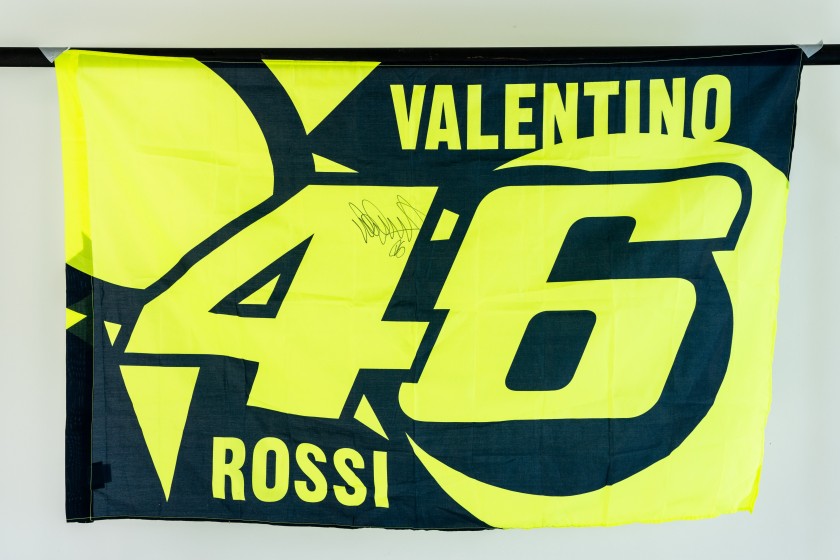 Valentino Rossi Signed Official VR46 Merchandise Flag