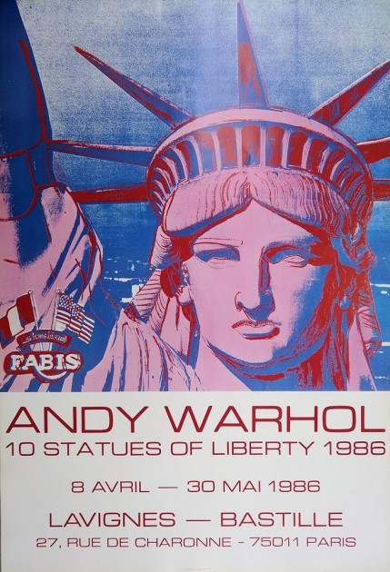 '10 Statues of Liberty' Offset Poster by Andy Warhol