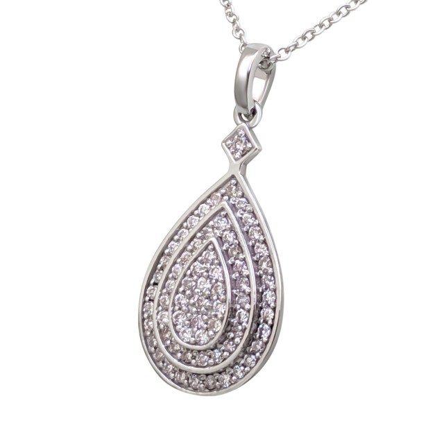 0.40 tw. Pink Diamond 14K White Gold Necklace with Pendant