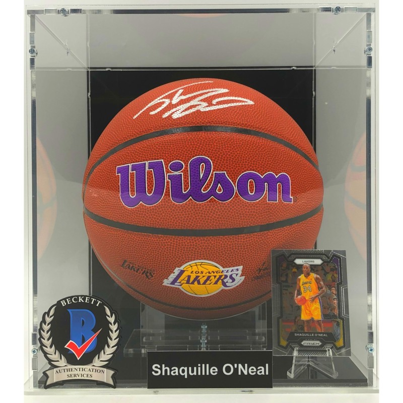 Shaquille O'Neal Lakers Edition Signed Basketball Display