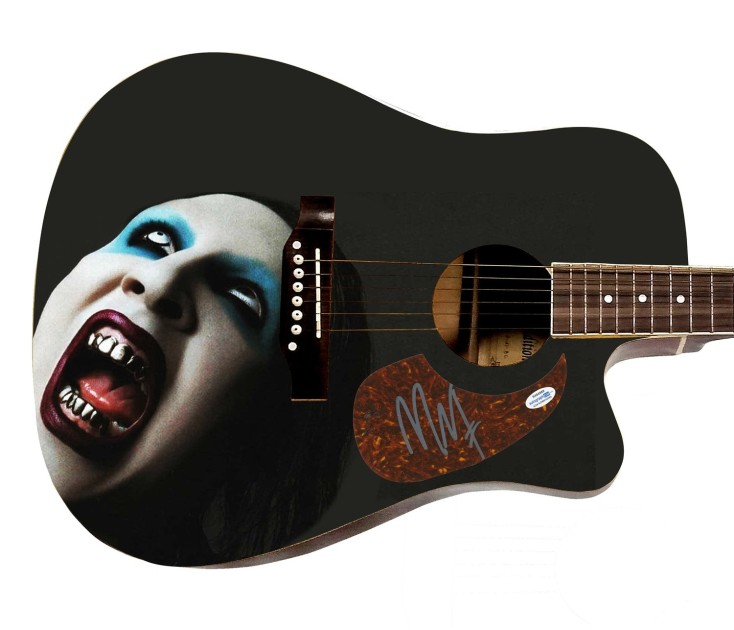 Marilyn Manson Signed Acoustic Graphics Guitar