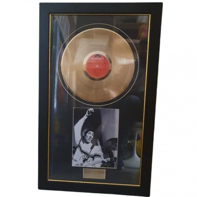 Pete Townshend of The Who Signed and Framed 24 Carat Gold Plated Vinyl LP