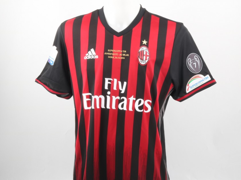 Poli Match Issued Shirt, TIM Supercup Milan-Juventus - Special Sewing
