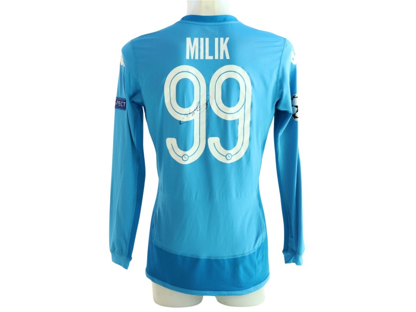 R - Milik's Napoli Signed Match-Issued Shirt, UCL 2017/18