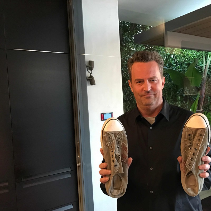 Matthew Perry's Autographed Converse Trainers from his Personal Collection