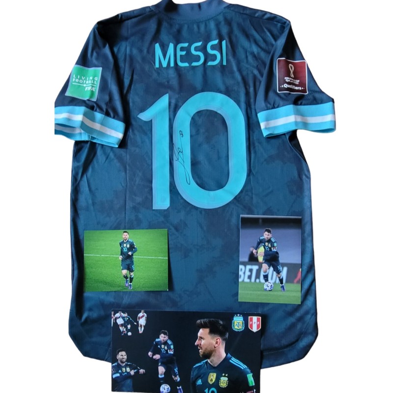 Maglia Messi preparata Argentina vs Peru, WC 2022 Qualifiers - Autografata