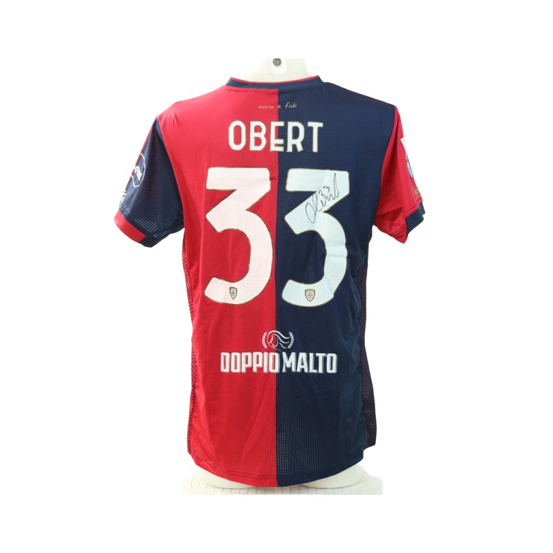 Obert's Signed Unwashed Shirt, Cagliari vs Inter 2024