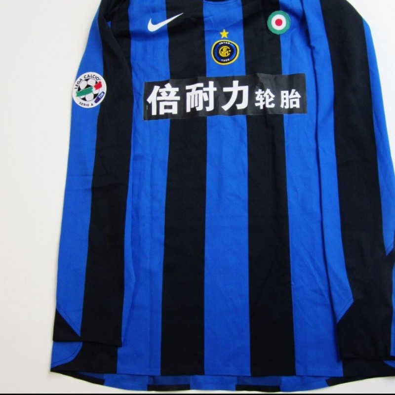 Figo match issued/worn shirt special sponsor, Inter-Lazio Serie A 2005/2006
