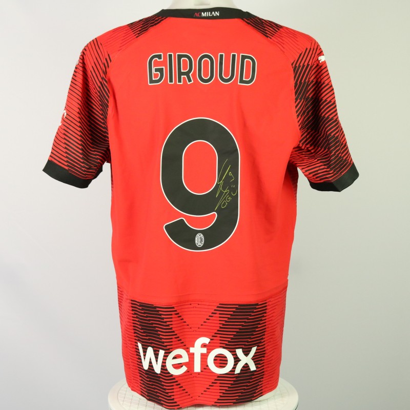 Giroud Milan Match-Issued and Signed Shirt, 2023/24