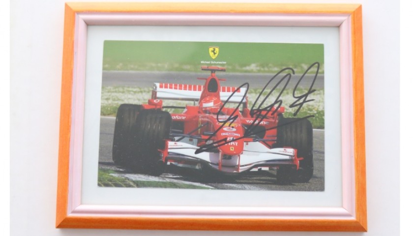 Fotografia autografata da Michael Schumacher