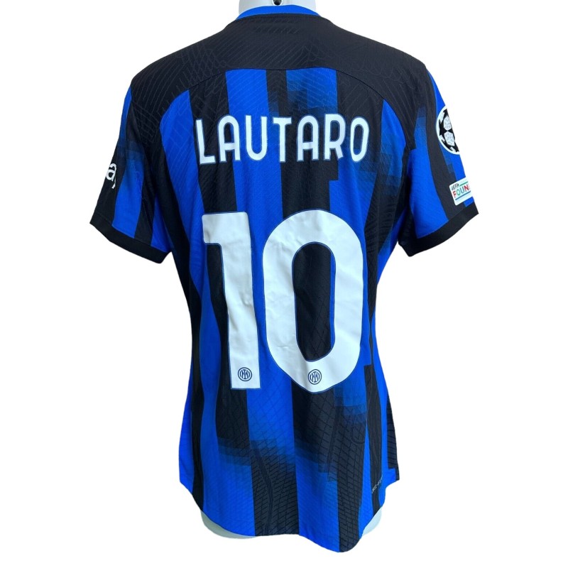 Lautaro's Inter Match-Issued Shirt, UCL 2023/24