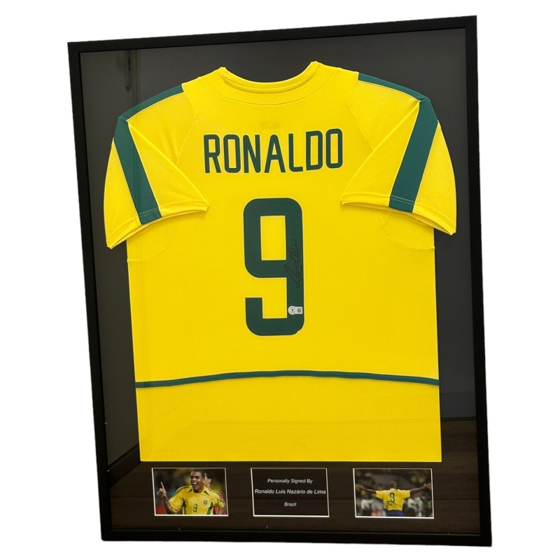 Ronaldo Nazario's Brazil Signed and Framed Shirt 