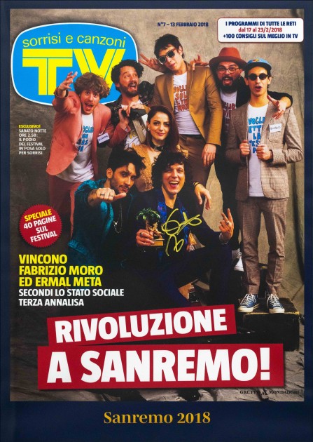 TV Sorrisi e Canzoni 2018 Cover Signed by Ermal Meta at Sanremo 2026