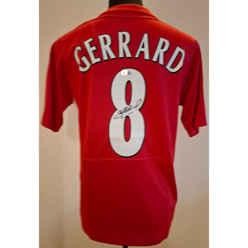 Replica della maglia firmata da Steven Gerrard per il Liverpool 2005