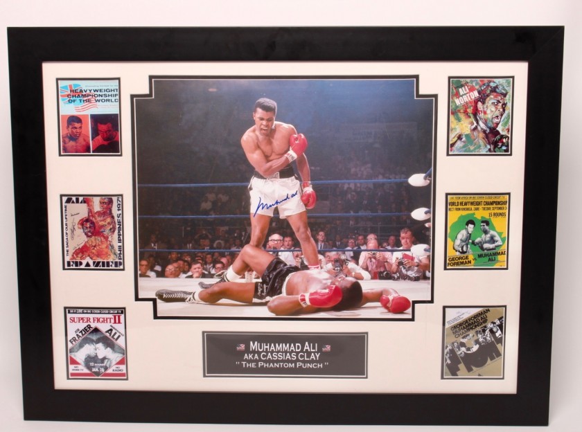 "The Phantom Punch" Iconic Photo Signed by Muhammad Ali