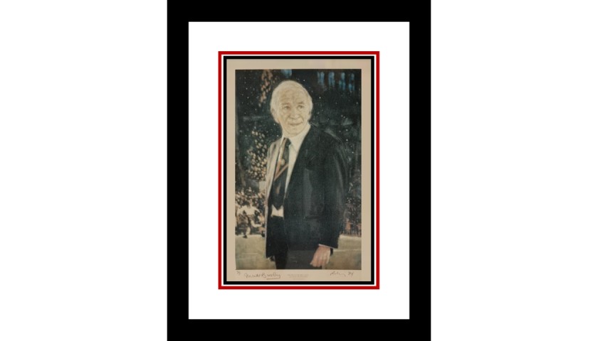 Limited Edition Signed Print of Sir Matt Busby by Harold Riley