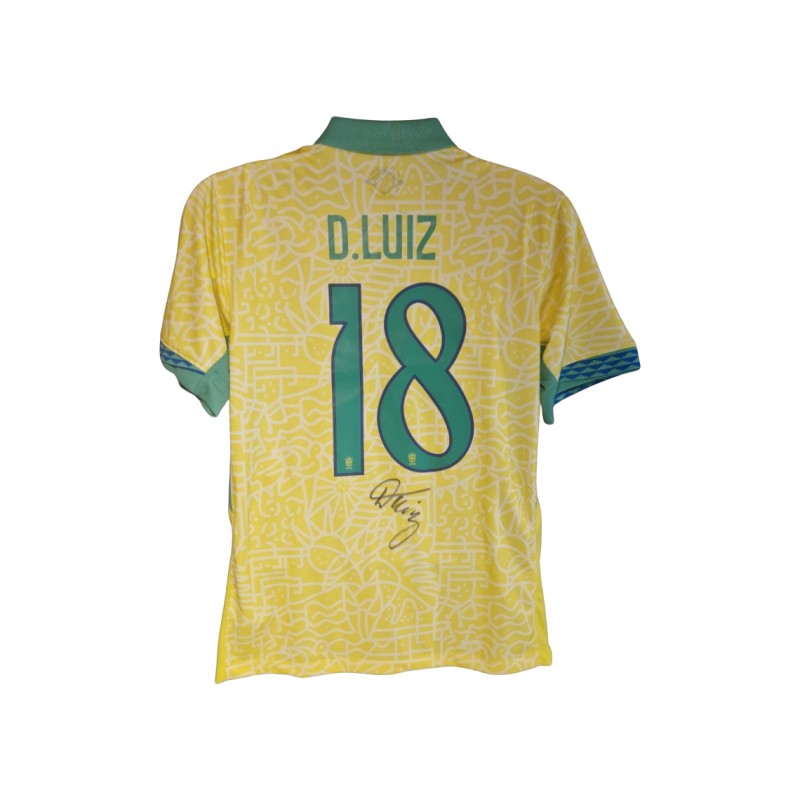 Douglas Luiz Signed Brazil 2024 Home Football Shirt