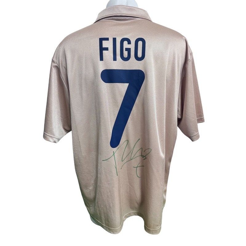 Figo Official Barcelona Signed Shirt, 2001/02