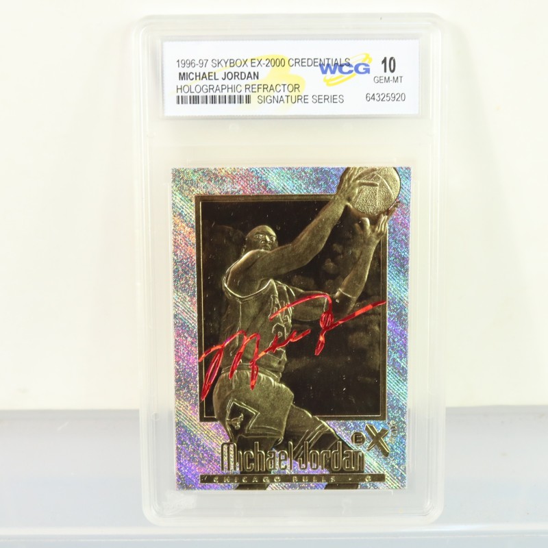 Card in oro Michael Jordan Skybox Ex-2000 Holographic Refractor Signature, 1996/97