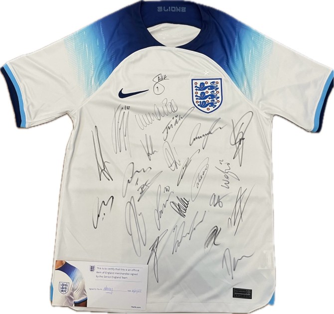 England World Cup 2022 Squad Signed Shirt