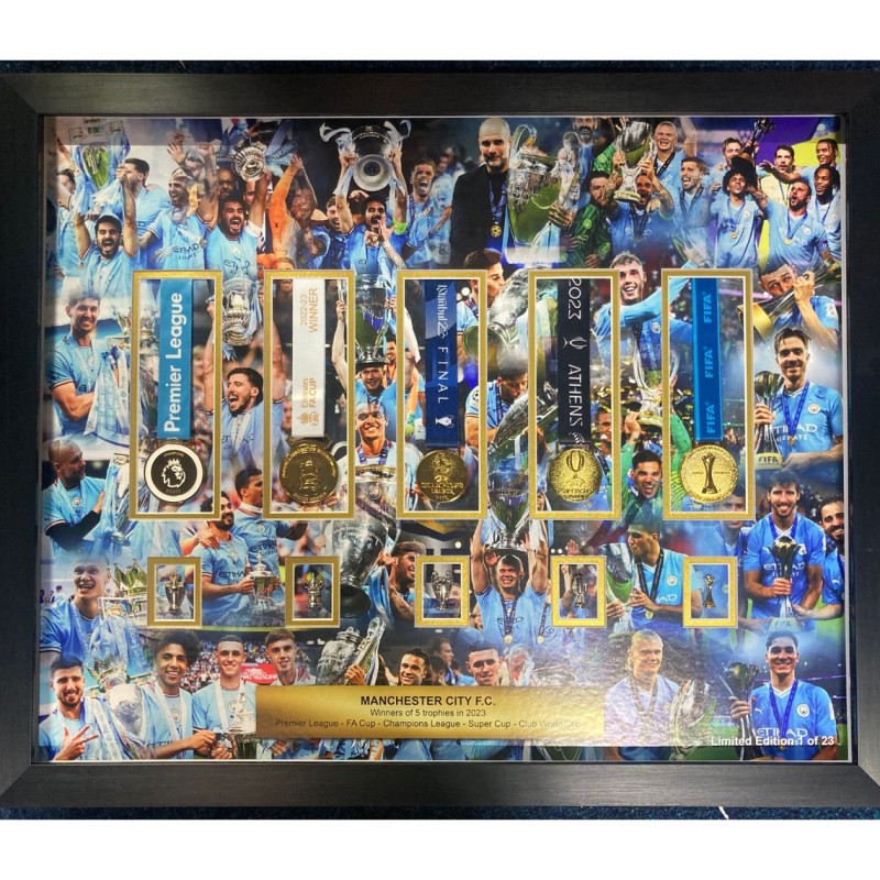 Manchester City 2023 Medal Display - Limited Edition