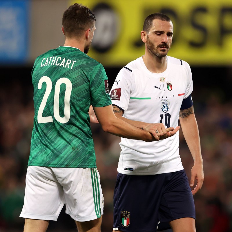 Bonucci's Signed Match Shirt, Northern Ireland-Italy 2021 