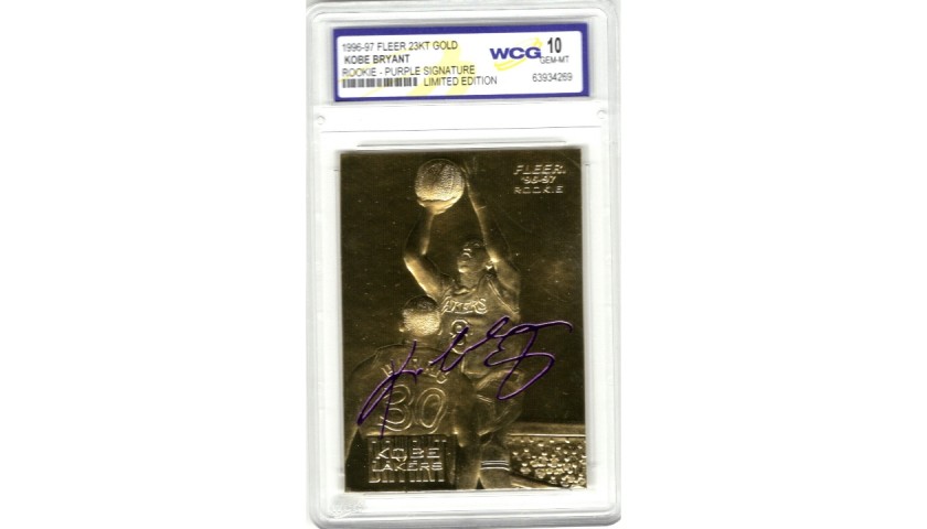 Kobe Bryant Los Angeles Lakers Limited Edition Gold Card with Engraved Signature