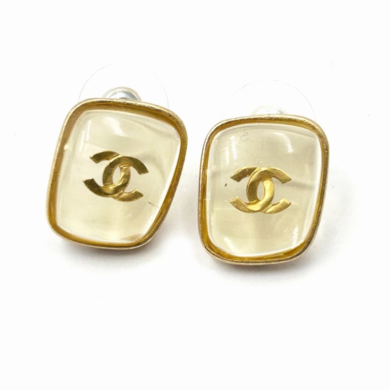 Orecchini Chanel vintage con piercing CC in oro