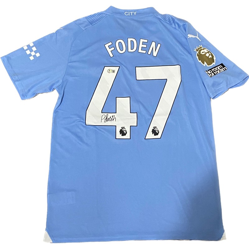 Maglia replica firmata di Phil Foden del Manchester City 2023/24