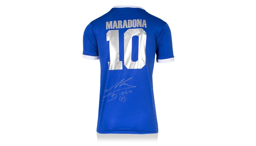 Diego Maradona Back Signed Argentina 1986 Away Shirt