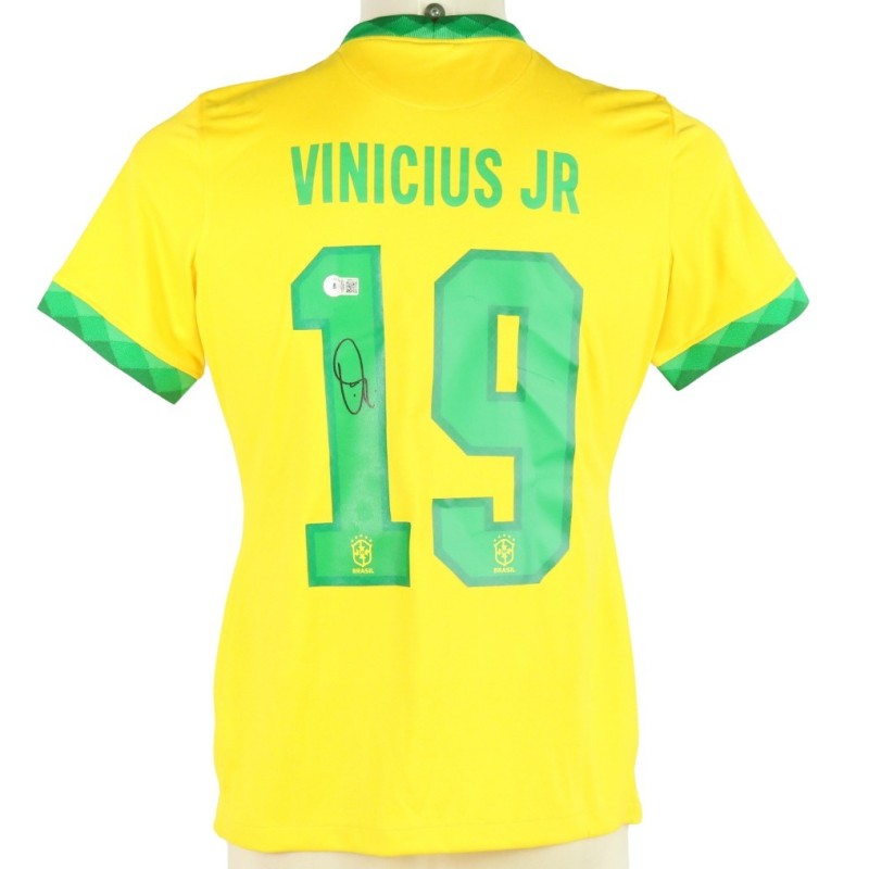 Vinicius Jr Official Signed Brazil Shirt, 2020/21