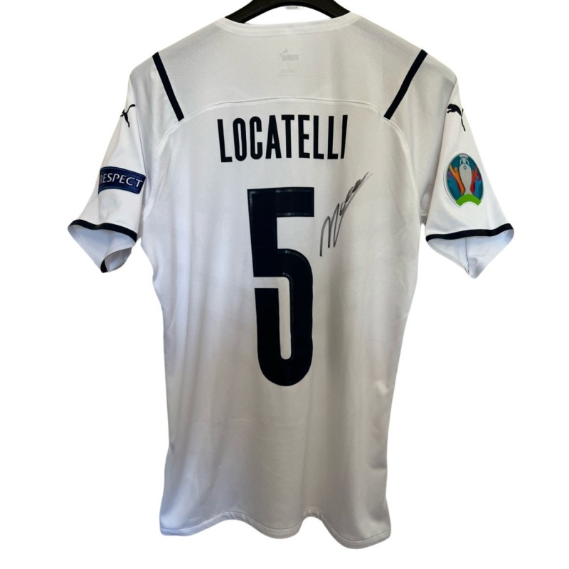 Locatelli's Match Signed Shirt, Belgium vs Italy 2021