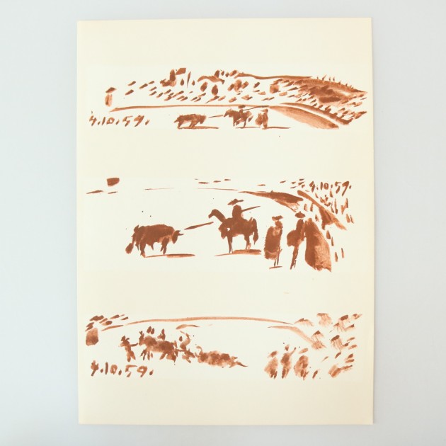 Original 1959 "Toros y Toreros" Lithograph Series by Pablo Picasso - Signed
