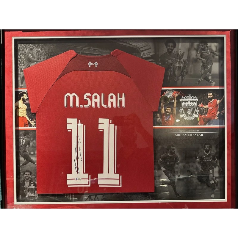 Mohamed Salah, la maglia del Liverpool FC firmata e incorniciata