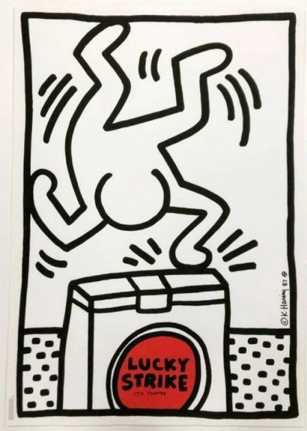"Lucky Strike" Poster by Keith Haring - 1987