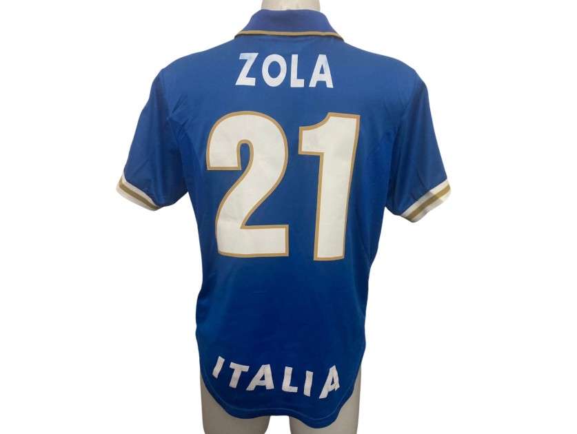 Maglia Zola Italia, indossata EURO 1996