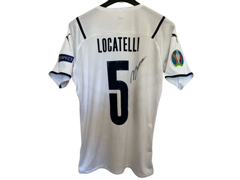 Locatelli's Match Signed Shirt, Belgium vs Italy 2021