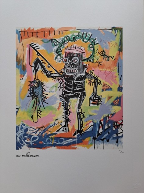 "Black King Catch Scorpion" Lithograph Signed by Jean-Michel Basquiat 
