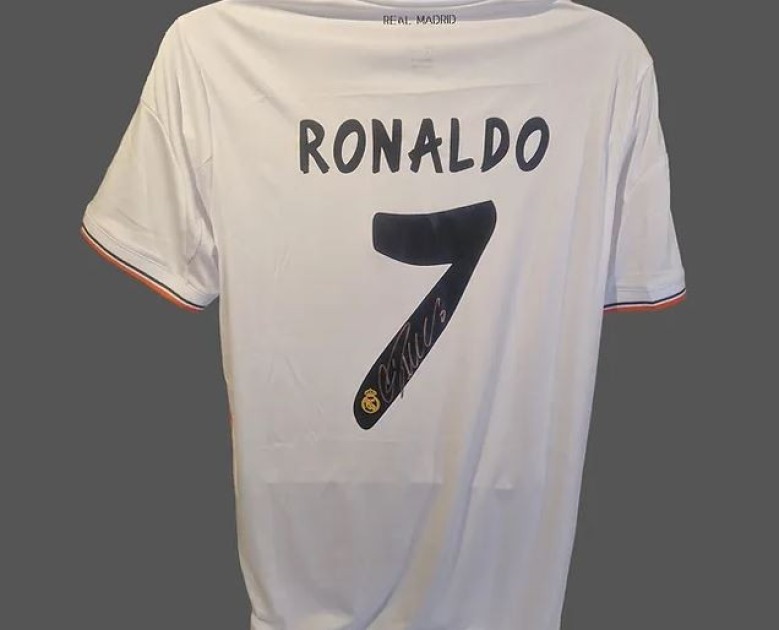 Camicia del Real Madrid 2013/14 di Cristiano Ronaldo firmata e incorniciata
