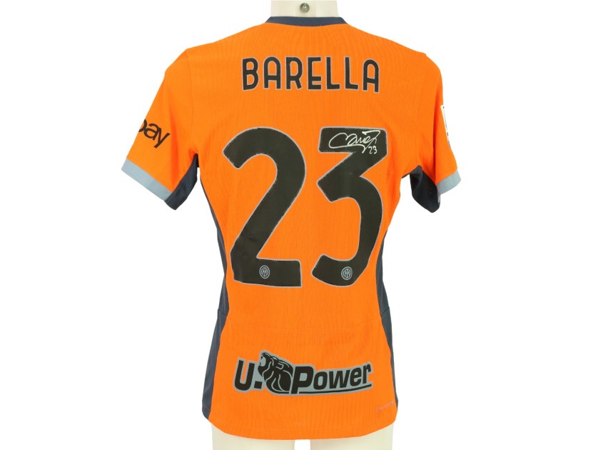 Barella's Inter Signed Match-Issued Shirt, 2023/24 