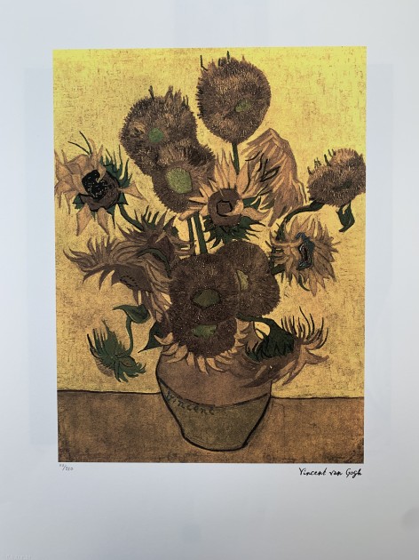 "Sunflowers" Vincent Van Gogh Signed Lithograph